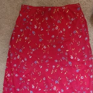 Express floral knee length skirt